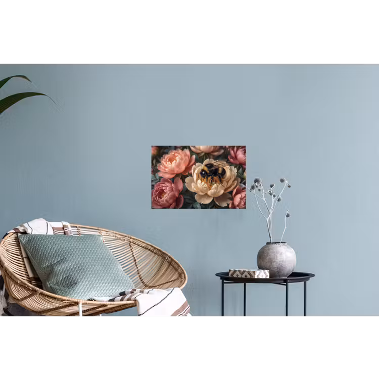Muursticker - Bloemen - Insect - Natuur - Roze — 4