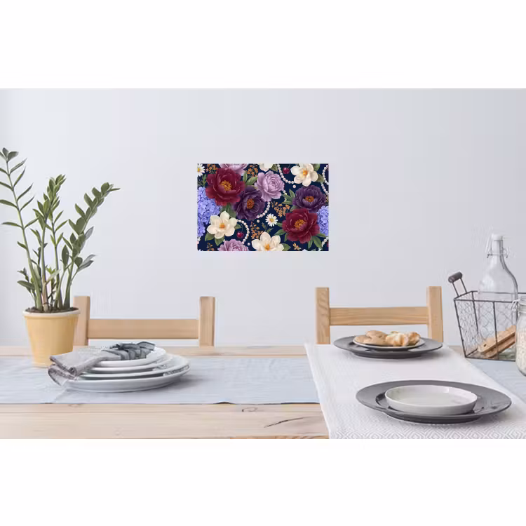 Muursticker - Bloemen - Parels - Decoratie - Modern - Blauw — 3