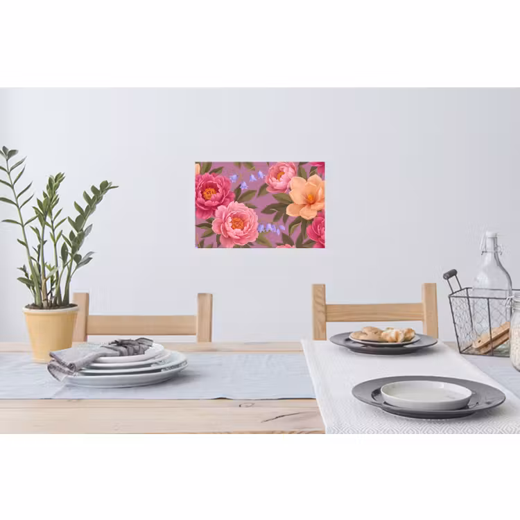 Muursticker - Bloemen - Patroon - Illustratie - Roze — 3