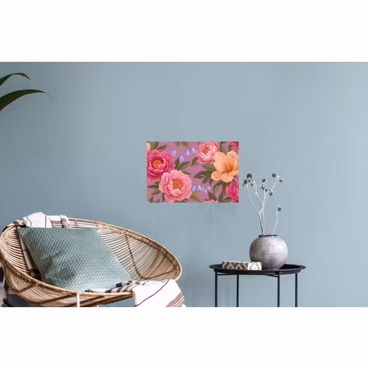 Muursticker - Bloemen - Patroon - Illustratie - Roze — 4