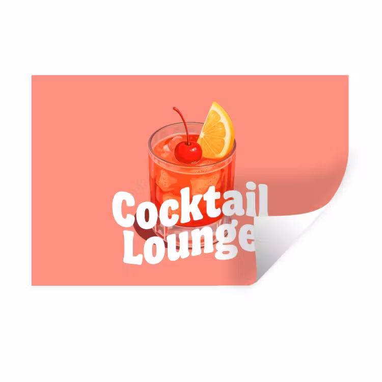 Muursticker - Cocktail Lounge - Glas - Koraal — 1