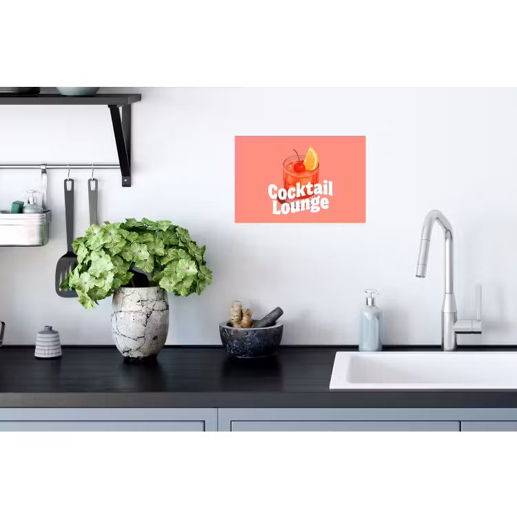 Muursticker - Cocktail Lounge - Glas - Koraal — 2