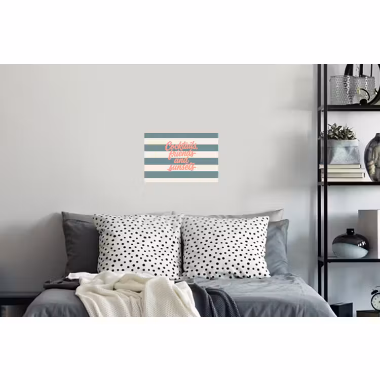 Muursticker - Cocktails - Strepen - Blauw - Koraal — 5