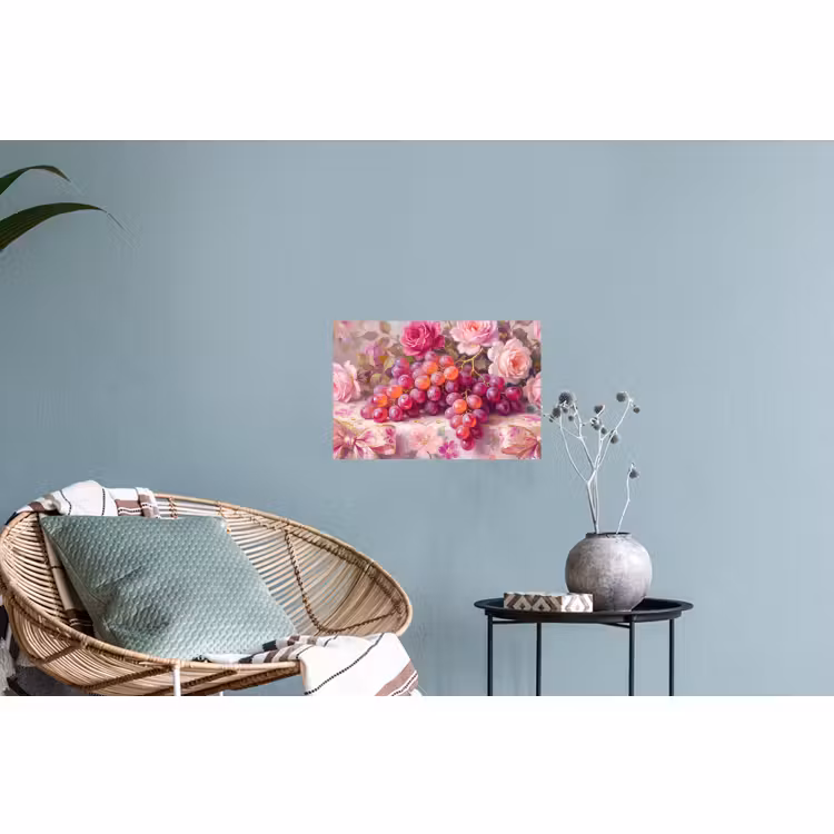 Muursticker - Eten - Bloemen - Stilleven - Roze - Goud — 4