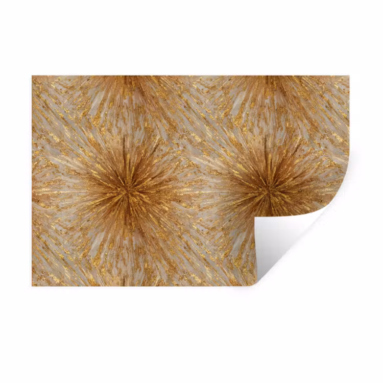 Muursticker - Explosie - Abstract - Goud - Wit — 1