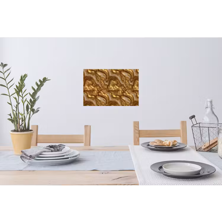 Muursticker - Golven - Organisch - Goud - Crème — 3