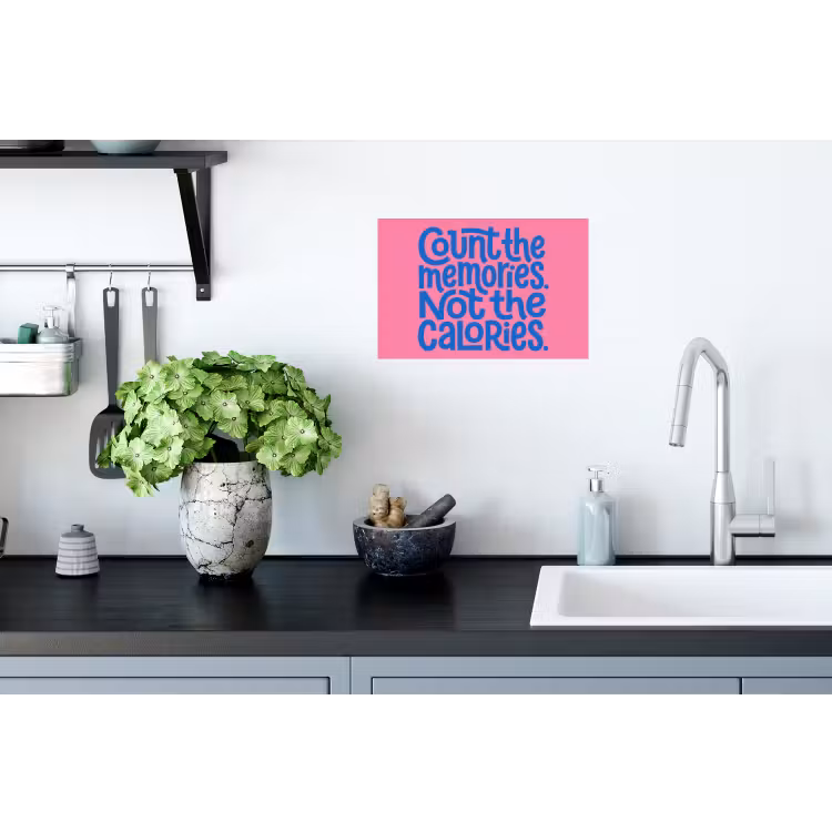 Muursticker - Memories - Roze - Blauw - Quote — 2