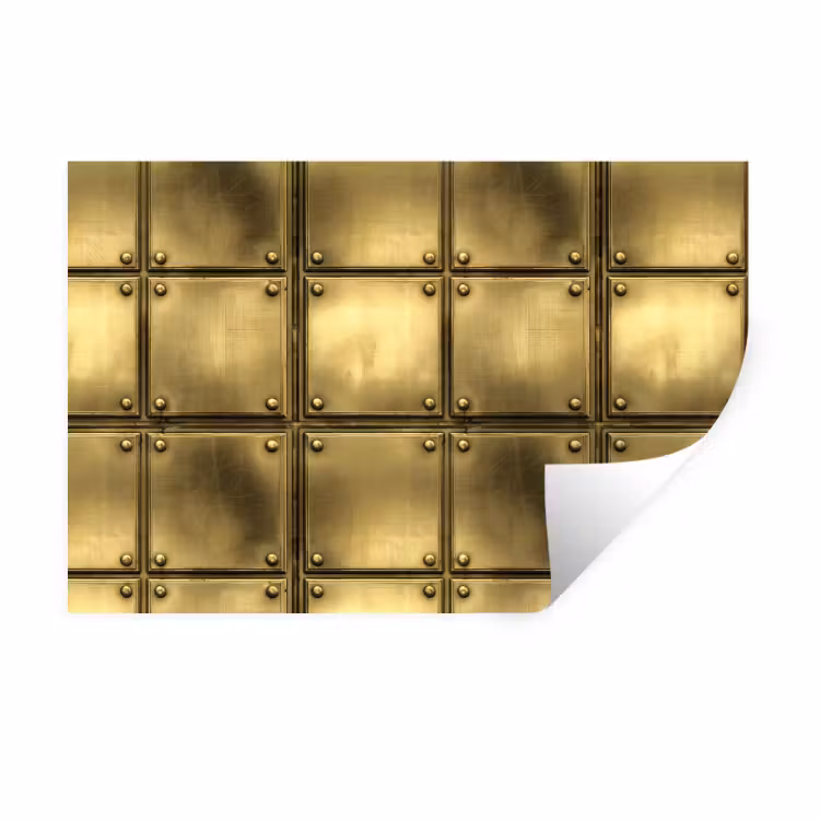 Muursticker - Platen - Industrieel - Stoer - Goud — 1