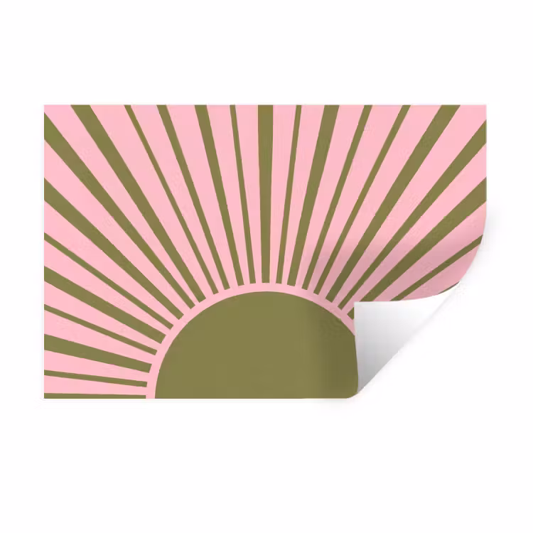 Muursticker - Abstract - Stralen - Grafisch - Roze - Groen — 1