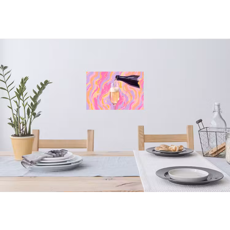 Muursticker - Drank - Inschenken - Feest - Abstract - Roze — 3