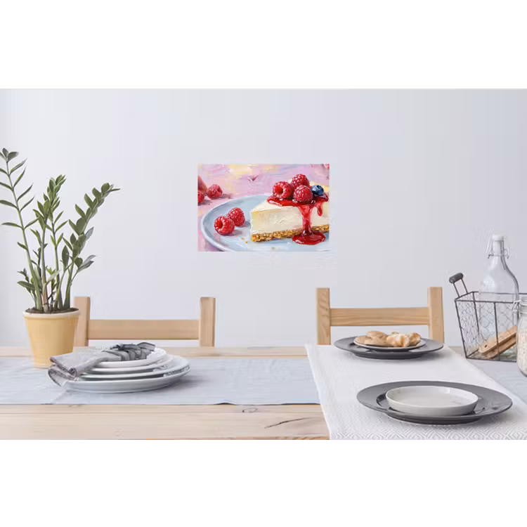 Muursticker - Eten - Cheesecake - Bessen - Abstract - Roze — 3