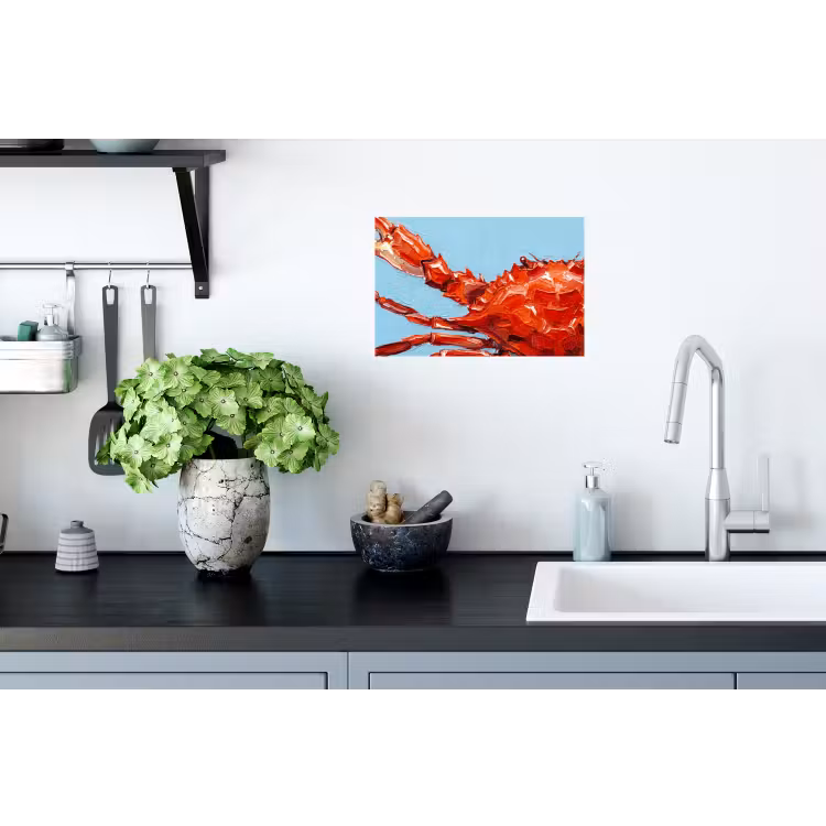Muursticker - Krab - Zee - Dieren - Abstract - Rood — 2