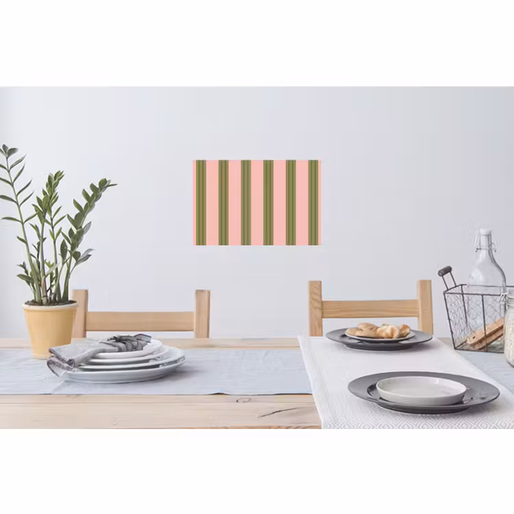 Muursticker - Patroon - Strepen - Abstract - Roze - Groen — 3