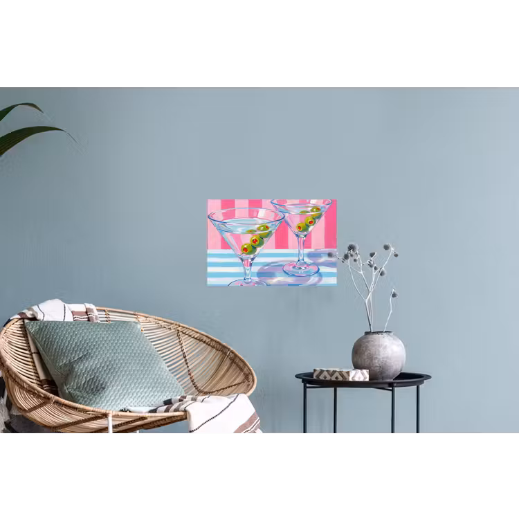 Muursticker - Cocktail - Olijven - Kunst - Modern - Roze — 4