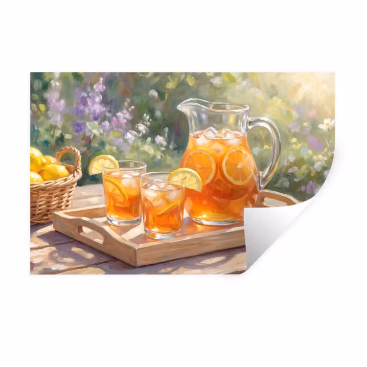 Muursticker - Drank - Citroen - Zomer - Tuin - Geel — 1