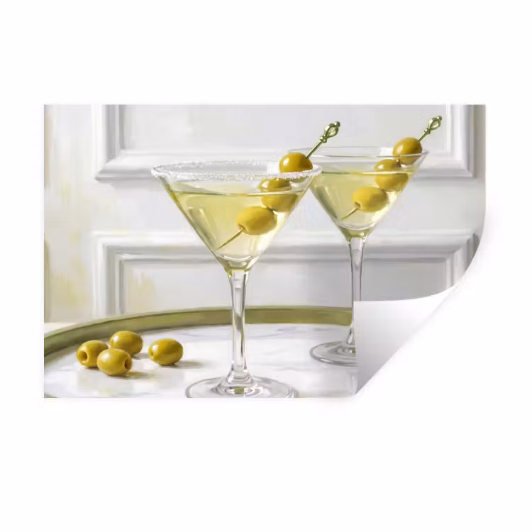 Muursticker - Drank - Martini - Olijven - Modern - Wit — 1