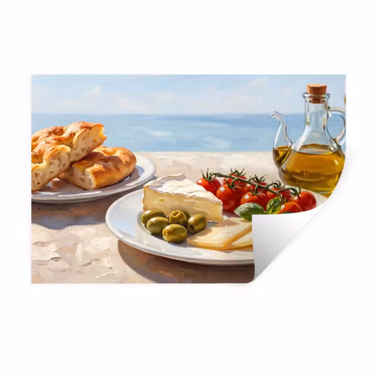 Muursticker - Eten - Middellandse Zee - Natuur - Geschilderd — 1