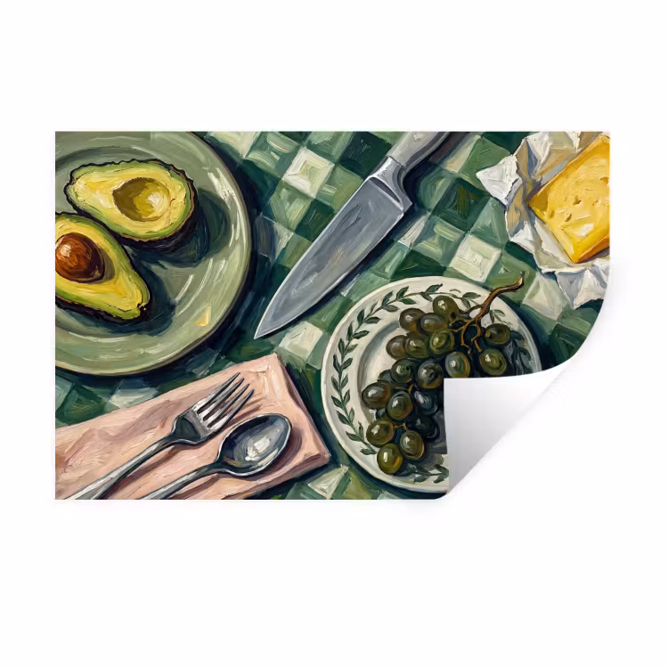 Muursticker - Eten - Ontbijt - Tafel - Modern - Groen — 1