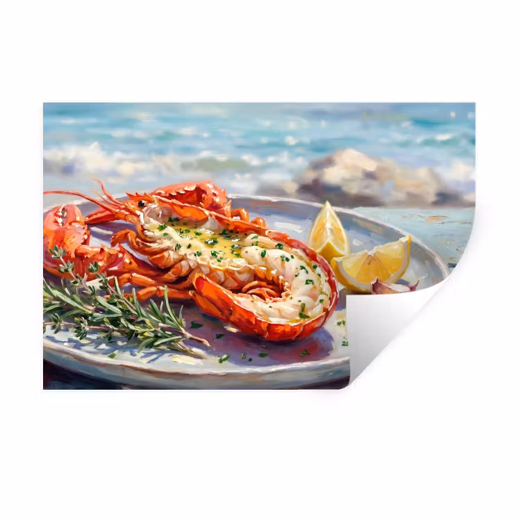 Muursticker - Eten - Zee - Kust - Modern - Blauw — 1