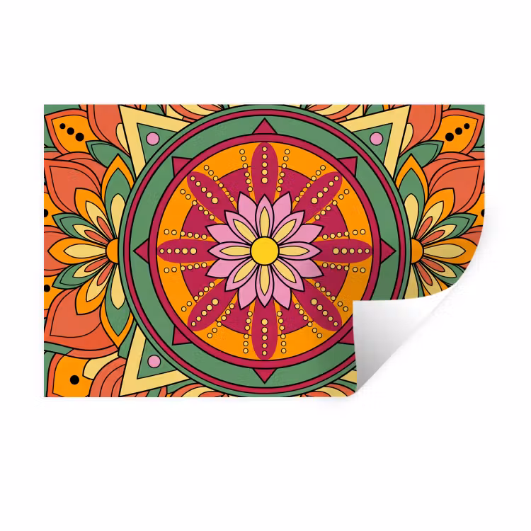 Muursticker - Mandala - Bloemen - Abstract - Kleurrijk — 1