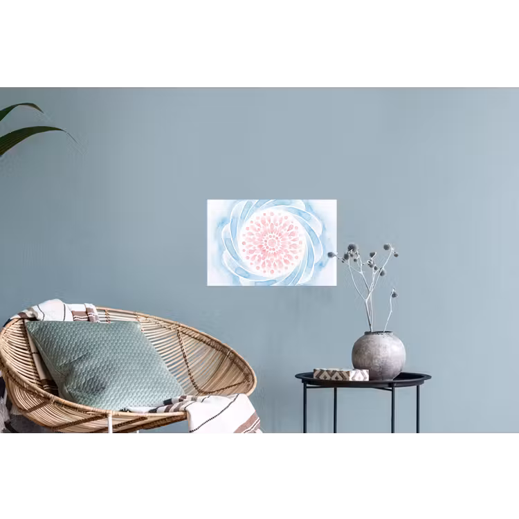 Muursticker - Abstract - Bloemvorm - Aquarel - Roze - Blauw — 4
