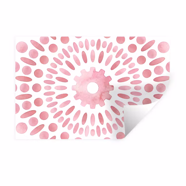 Muursticker - Abstract - Vormen - Patroon - Aquarel - Roze — 1