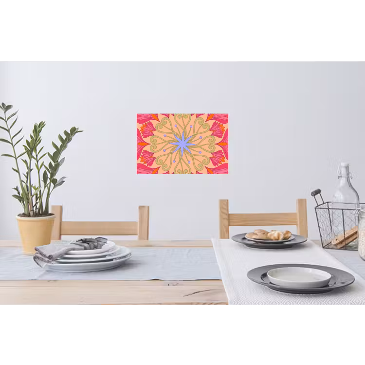 Muursticker - Bloemen - Patroon - Abstract - Roze - Decoratief — 3
