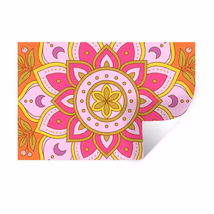 Muursticker - Patroon - Bloemmotief - Decoratie - Abstract - Roze — 1