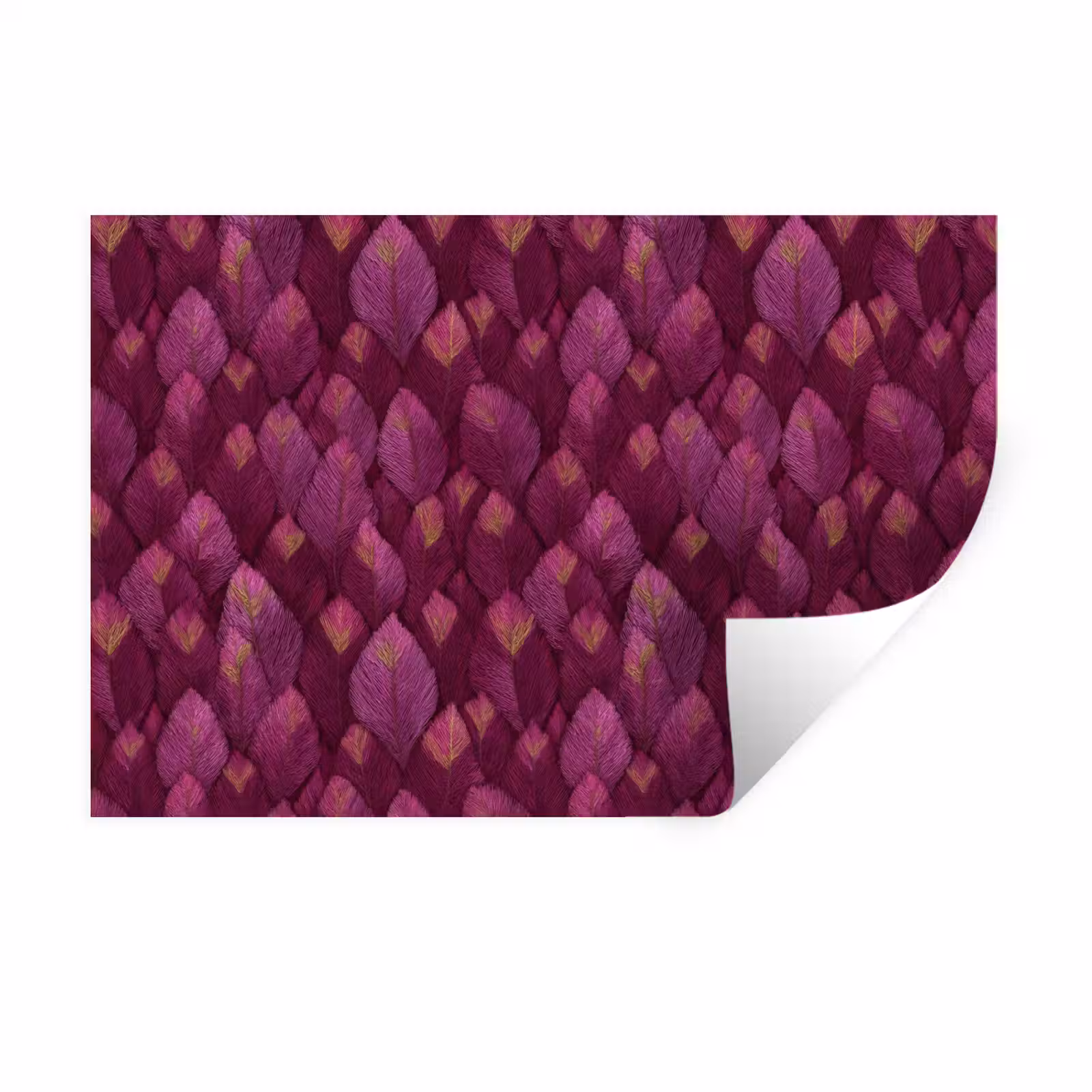 Muursticker - Bladeren - Patroon - Burgundy — 1