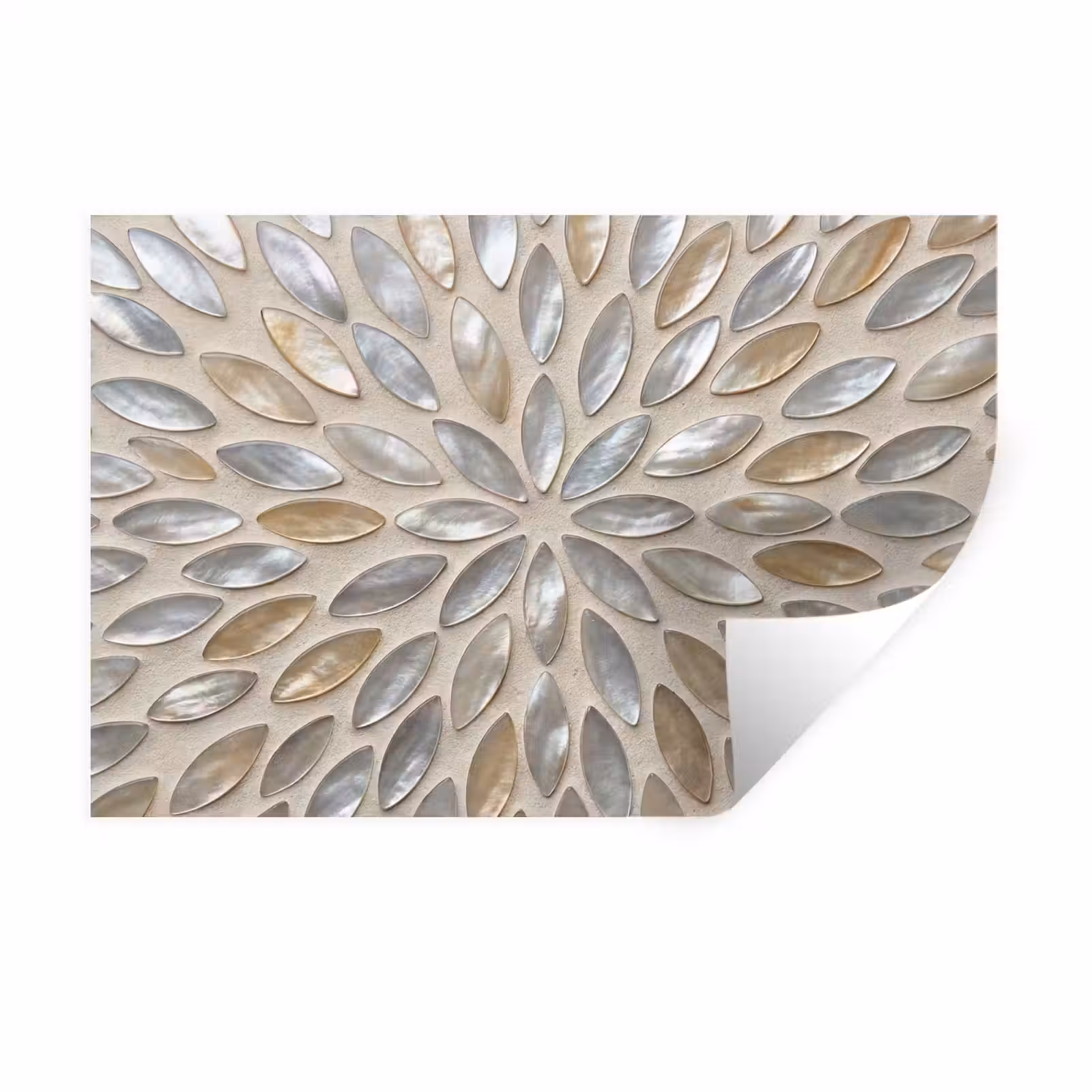 Muursticker - Patroon - Ovaal - Glanzend - Abstract - Beige — 1