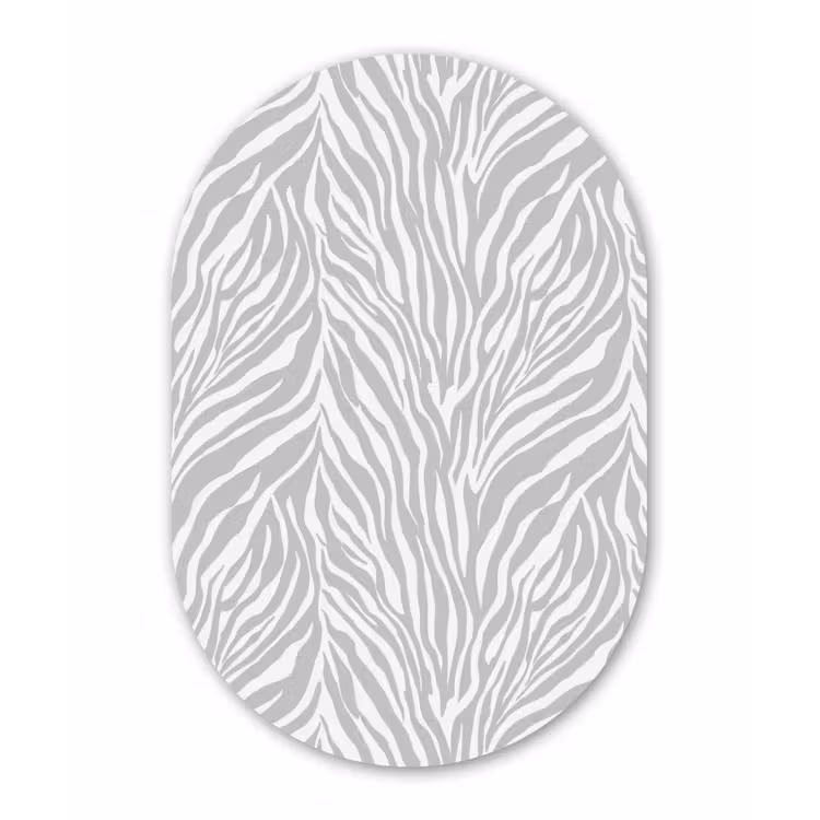 Muurovaal - Kunststof - Zebra - Motief - Grijs — 3