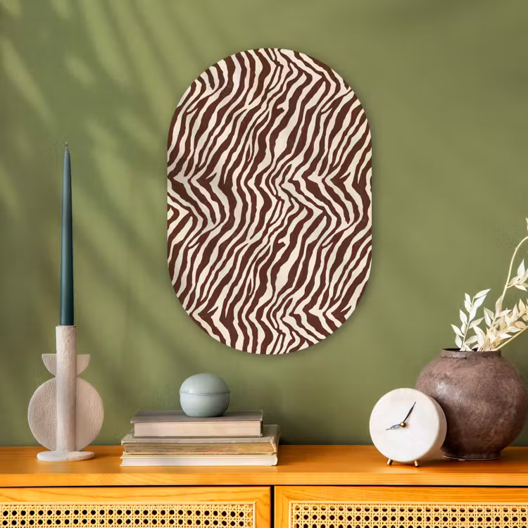 Muurovaal - Kunststof - Zebra - Patroon - Zwart - Wit — 2