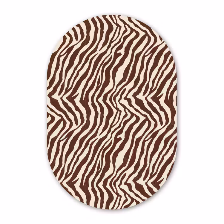 Muurovaal - Kunststof - Zebra - Patroon - Zwart - Wit — 3