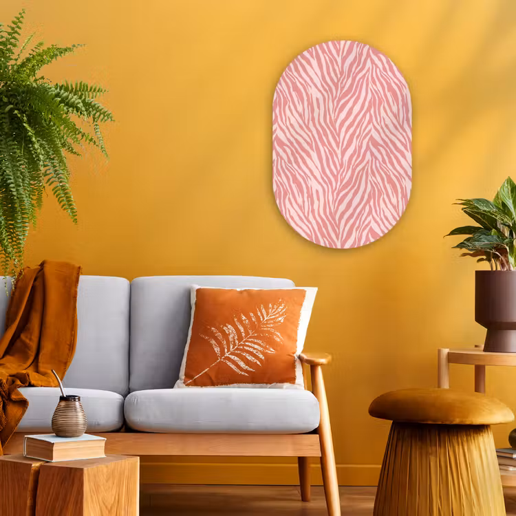 Muurovaal - Kunststof - Zebra - Print - Roze — 1