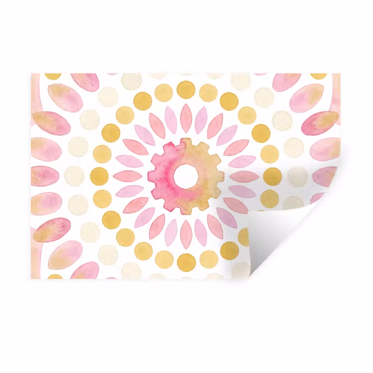 Muursticker - Abstract - Mandala - Kunst - Modern - Roze — 1