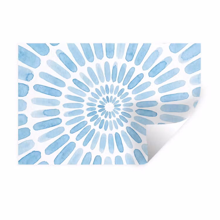 Muursticker - Abstract - Vormen - Kunst - Aquarel - Blauw — 1