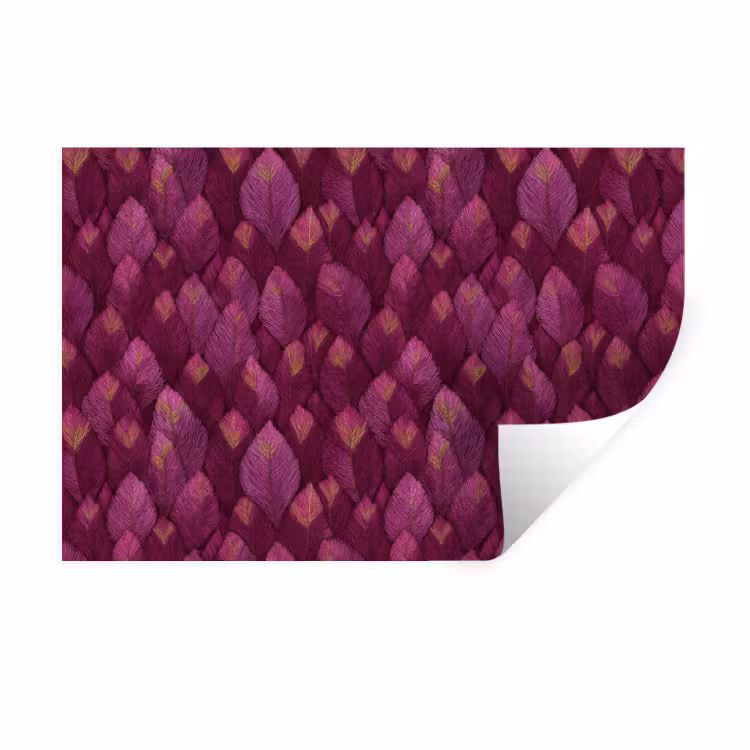 Muursticker - Bladeren - Patroon - Burgundy — 1