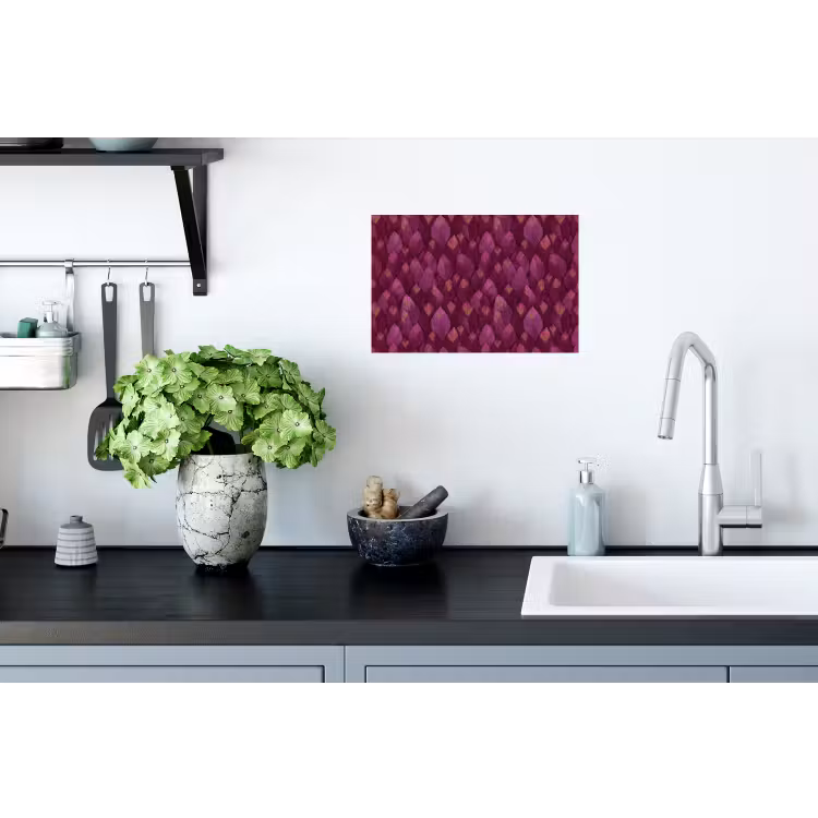 Muursticker - Bladeren - Patroon - Burgundy — 2
