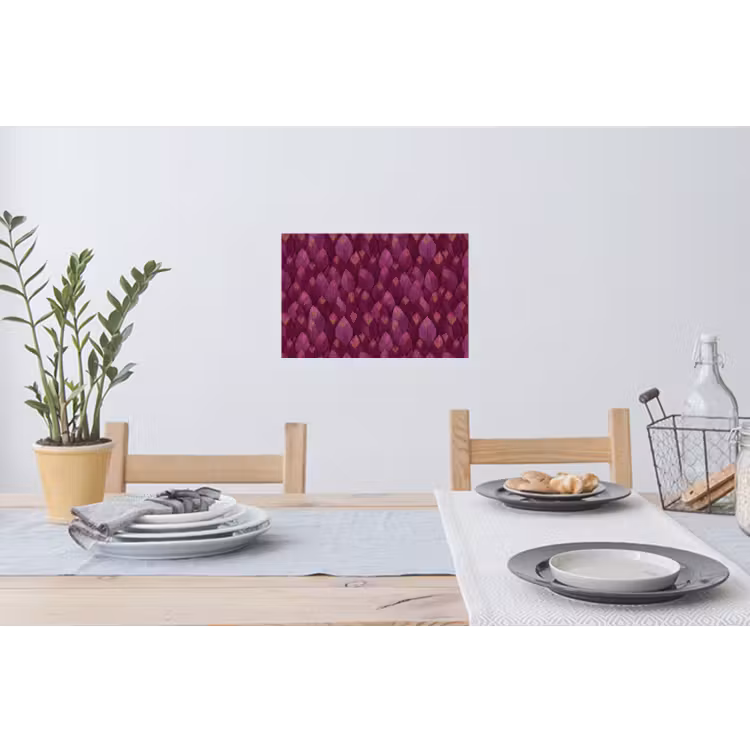 Muursticker - Bladeren - Patroon - Burgundy — 3