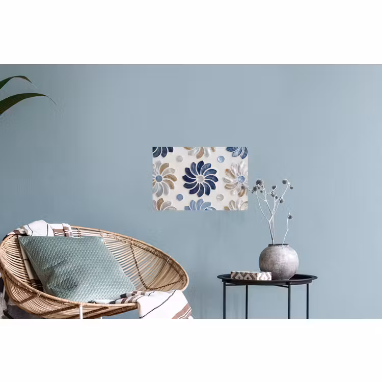 Muursticker - Bloemen - Parelmoer - Abstract - Patroon - Blauw — 4