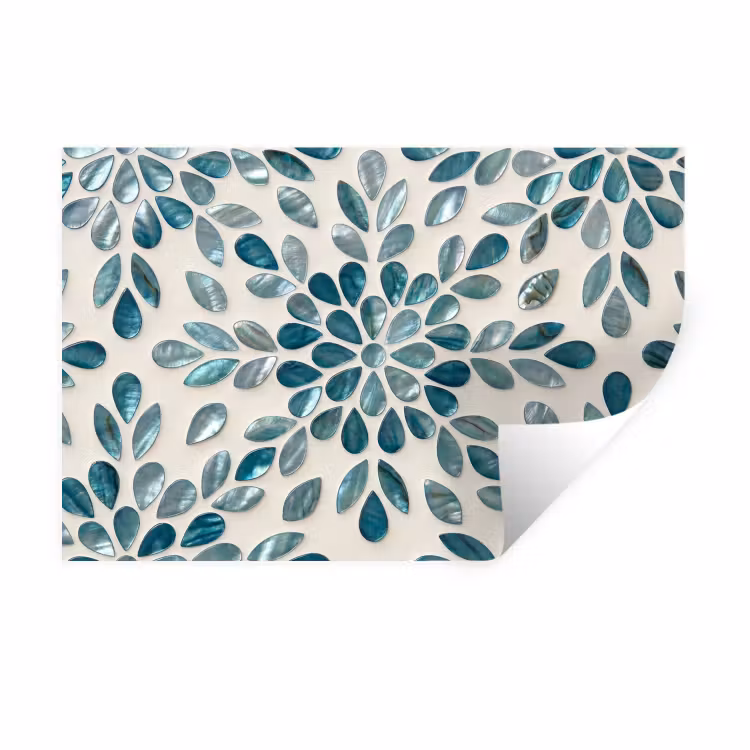 Muursticker - Patroon - Bladeren - Abstract - Modern - Turquoise — 1