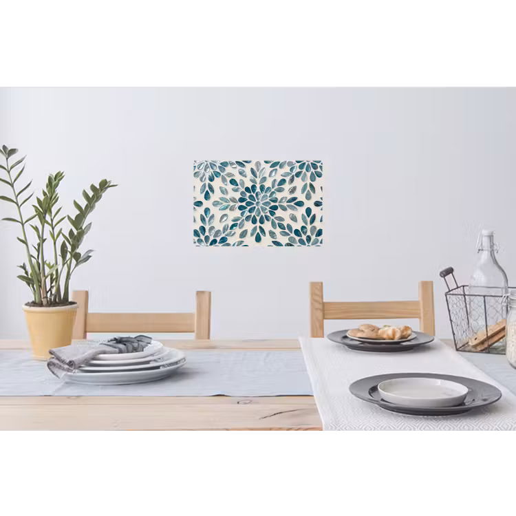 Muursticker - Patroon - Bladeren - Abstract - Modern - Turquoise — 3