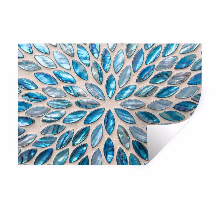 Muursticker - Patroon - Glans - Abstract - Blauw - Decoratie — 1