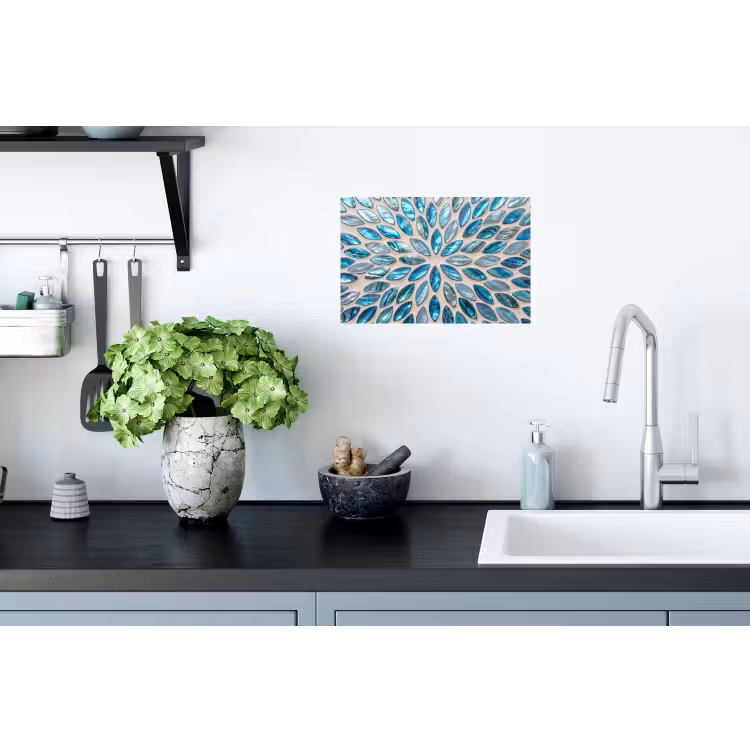 Muursticker - Patroon - Glans - Abstract - Blauw - Decoratie — 2
