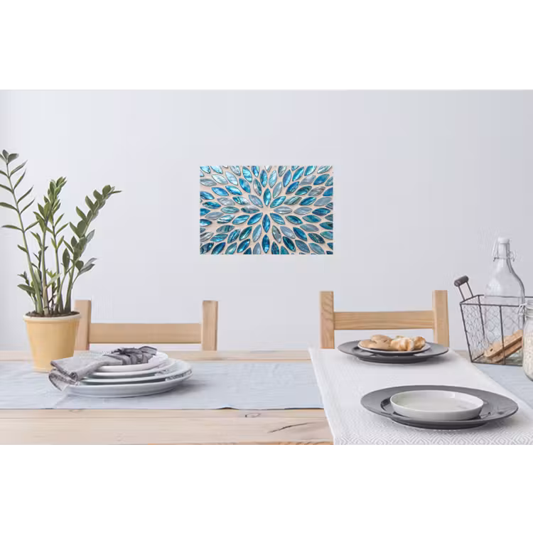Muursticker - Patroon - Glans - Abstract - Blauw - Decoratie — 3