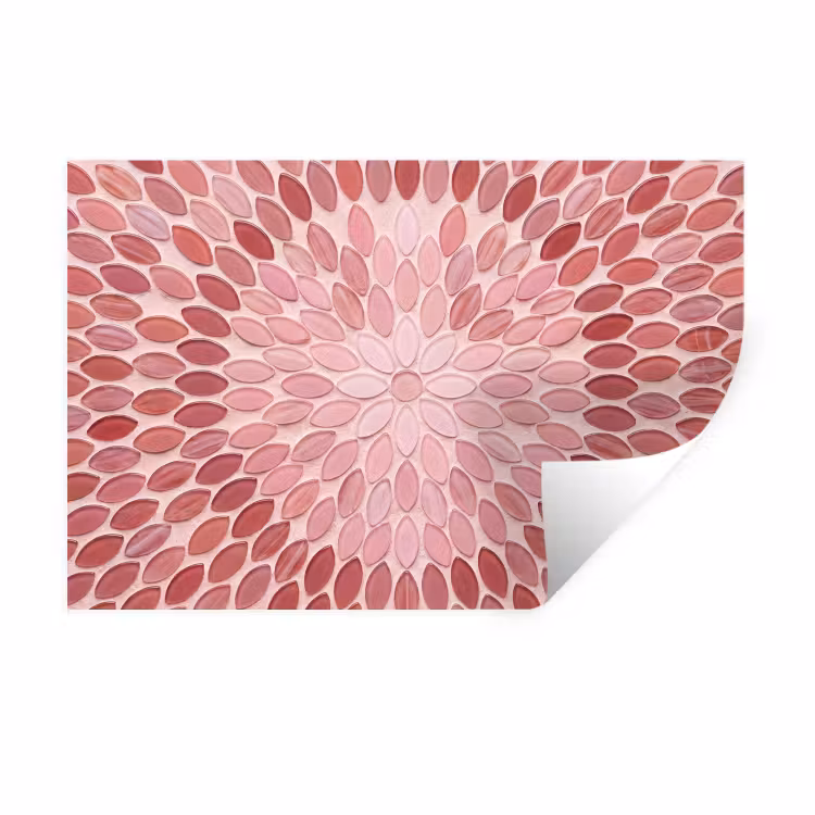 Muursticker - Patroon - Mozaïek - Ovaal - Abstract - Roze — 1