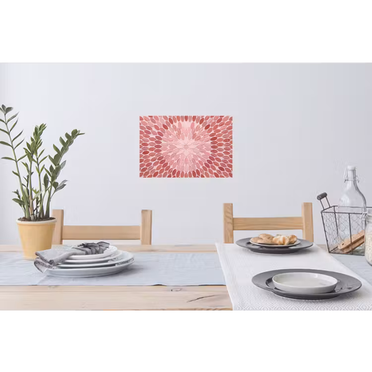 Muursticker - Patroon - Mozaïek - Ovaal - Abstract - Roze — 3