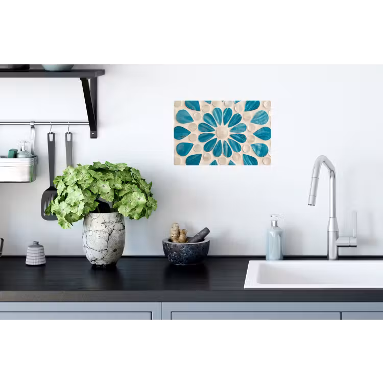 Muursticker - Patroon - Mozaïek - Schelpen - Abstract - Turquoise — 2