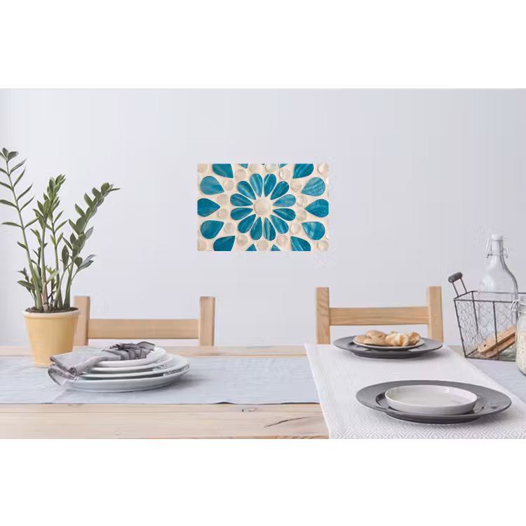Muursticker - Patroon - Mozaïek - Schelpen - Abstract - Turquoise — 3