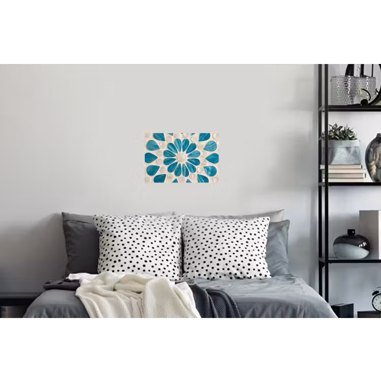 Muursticker - Patroon - Mozaïek - Schelpen - Abstract - Turquoise — 5